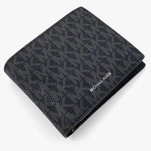 Michael Kors Men's Cooper Billfold w/ Pocket Wallet Signature (Black) NEW w/tags